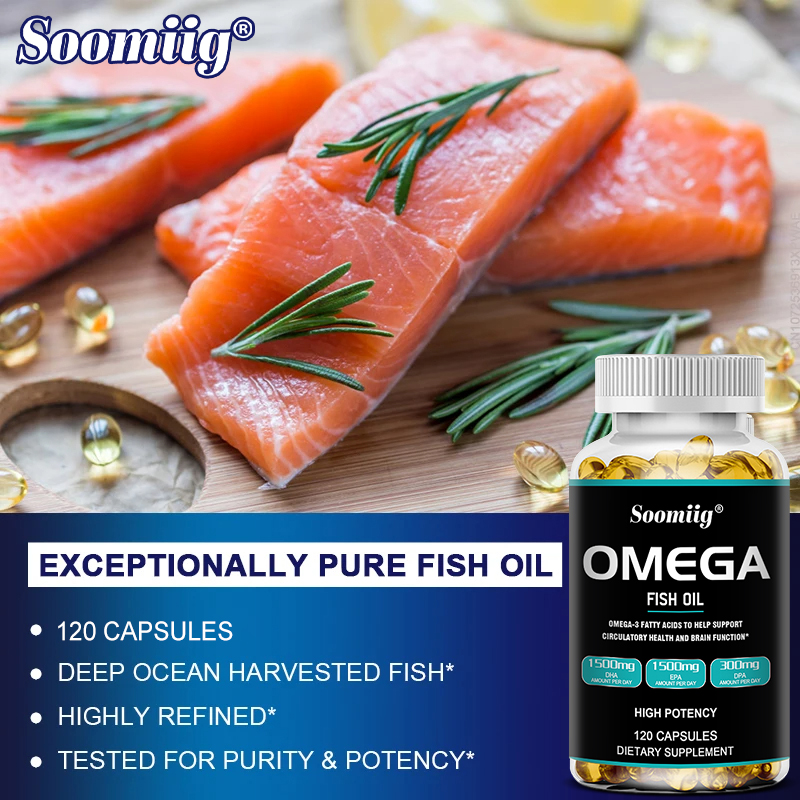 Omega 3 Fish Oil - Cápsulas de Aceite de Pescado Omega
