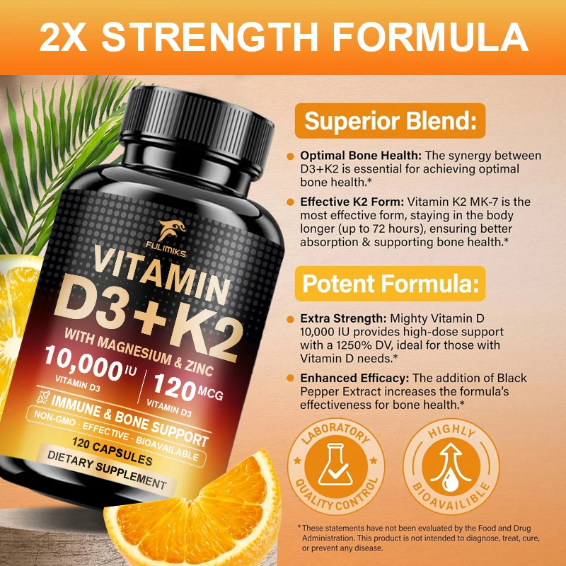 Suplemento de Vitamina D3 K2 d - Vitamin D3 K2 Drop reseña y precio