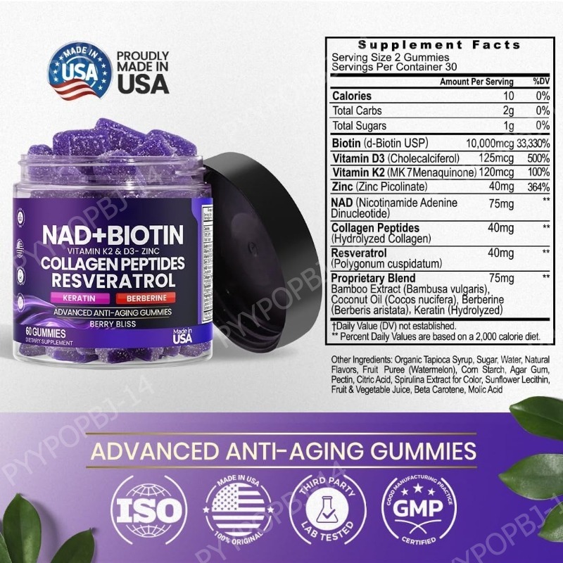 Gomitas de Biotina y Colágeno  - Vitamin D3 K2 Drop reseña y precio