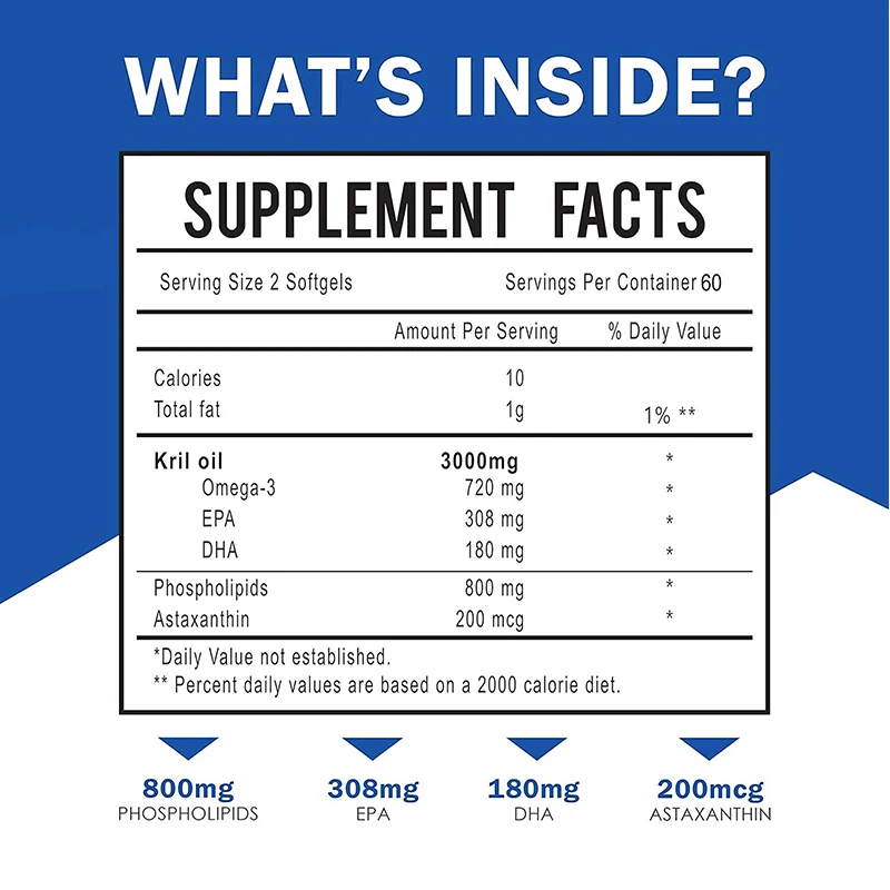 Aceite de Krill Antártico 3000 - Omega 3 Fish Oil reseña y precio