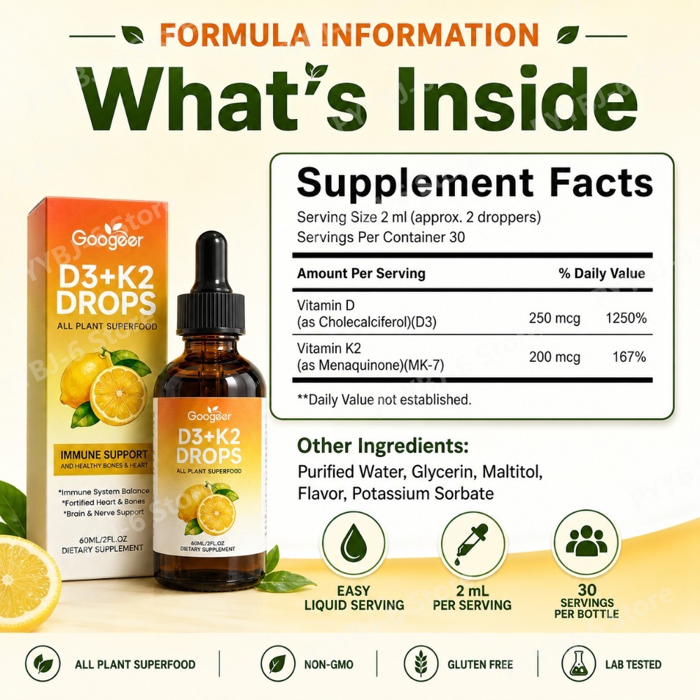 Suplemento Líquido de Vitamina - Vitamin D3 K2 Drop reseña y precio