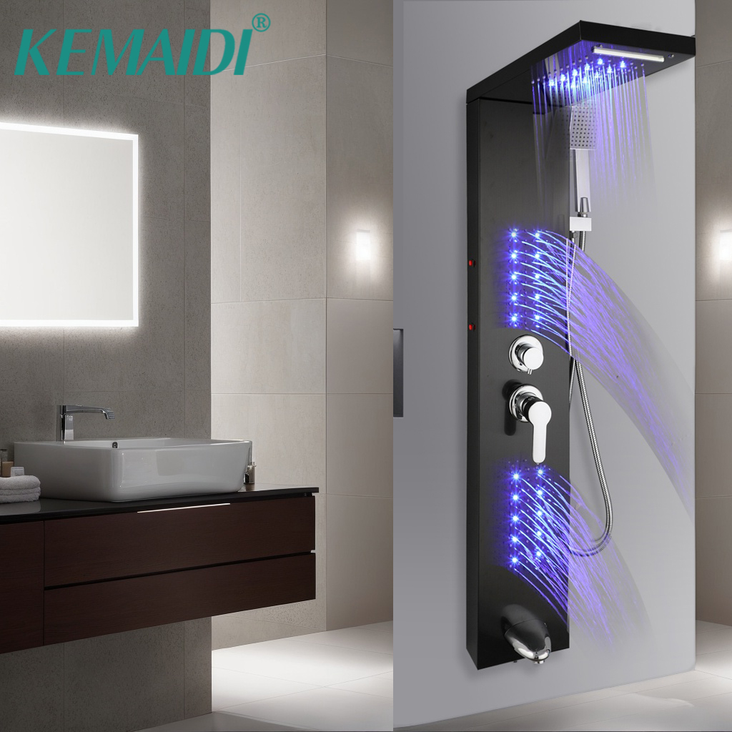 KEMAIDI Panel de ducha de acer - Head Racket Boom reseña y precio