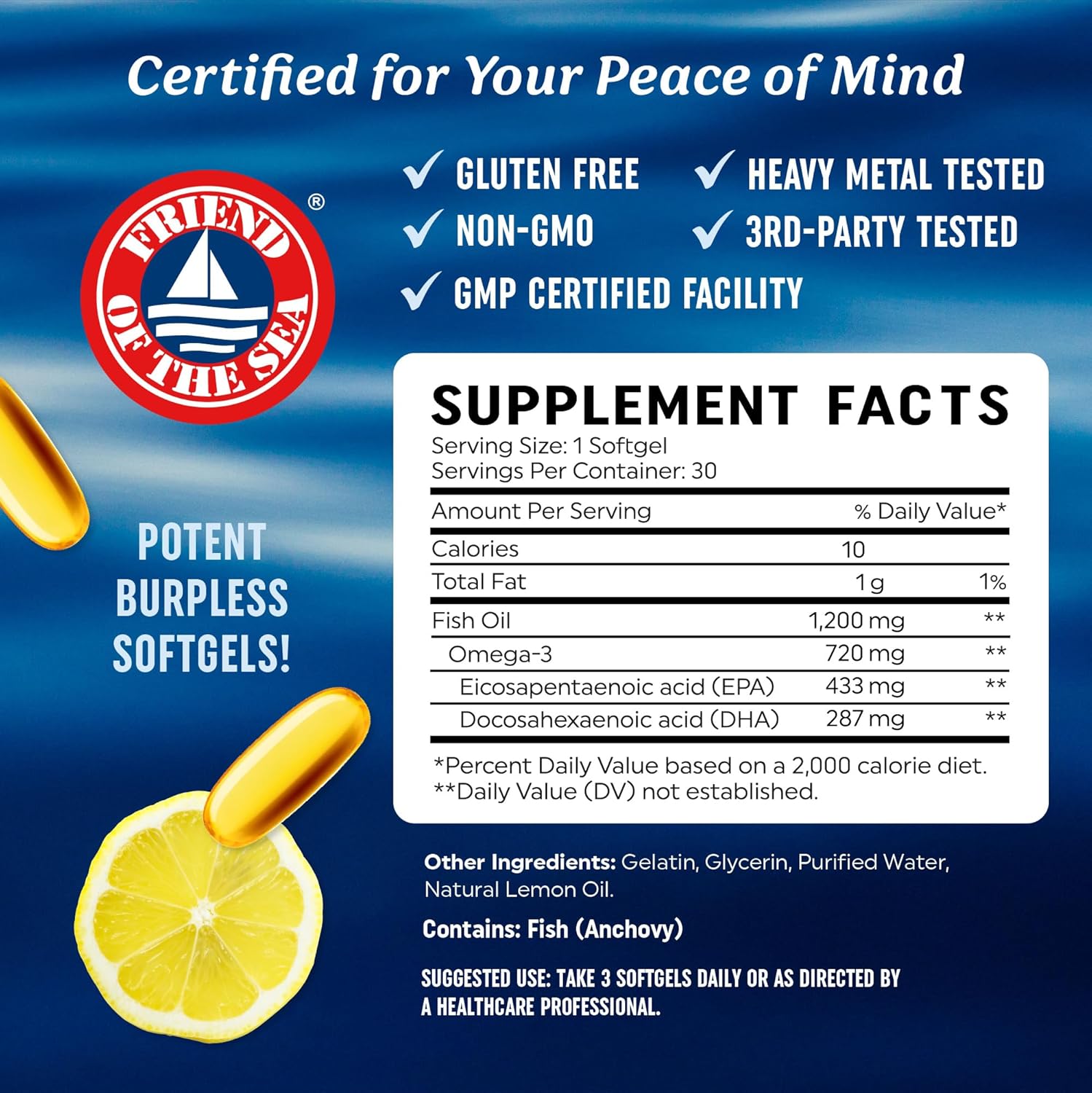 Aceite de pescado Omega 3: apo - Omega 3 Fish Oil reseña y precio